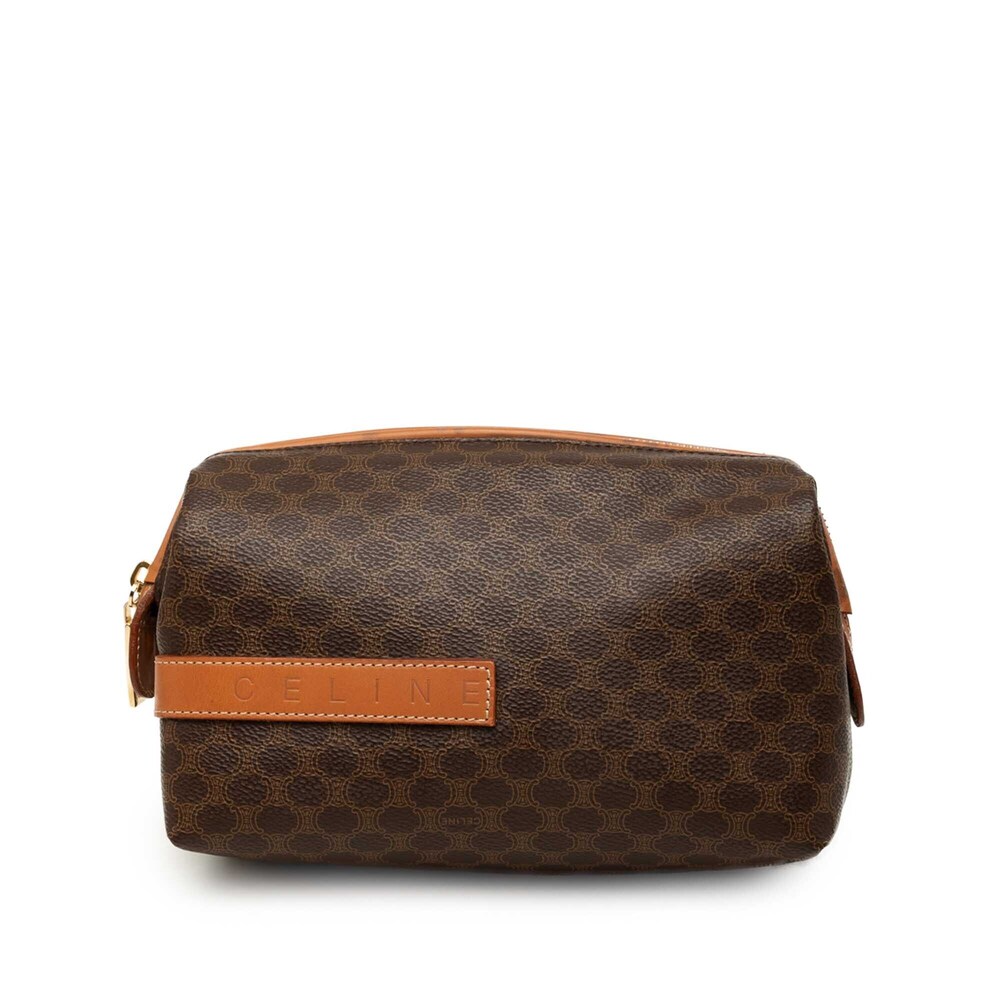 Pre-Loved Celine Macadam Coated Canvas Cosmetic Pouch